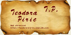Teodora Pirić vizit kartica
